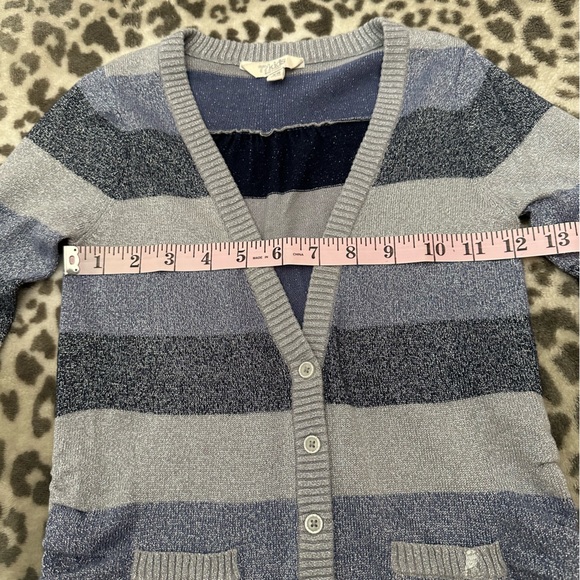 77kids by American Eagle Glitter Cardigan with Pockets in Blue Size XS 5 6 - Picture 14 of 17